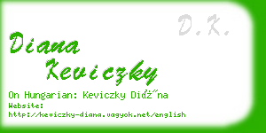 diana keviczky business card